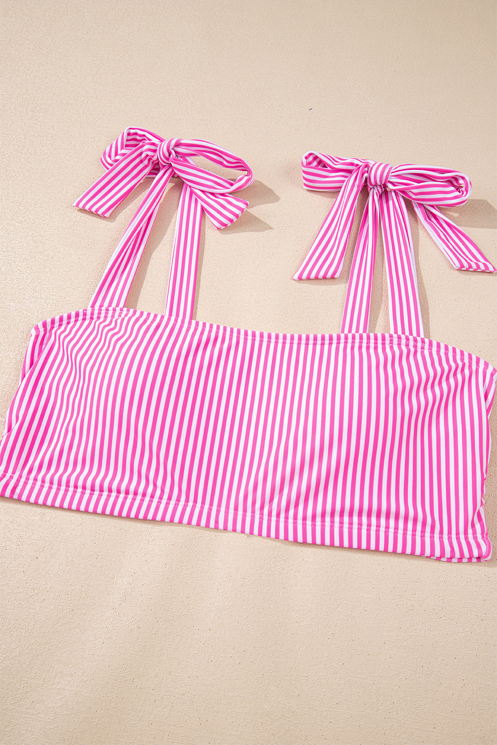LivelyLooks Pink Stripe Knot Strap High Waist 2-Piece Bikini Set XS-2XL women's fashion