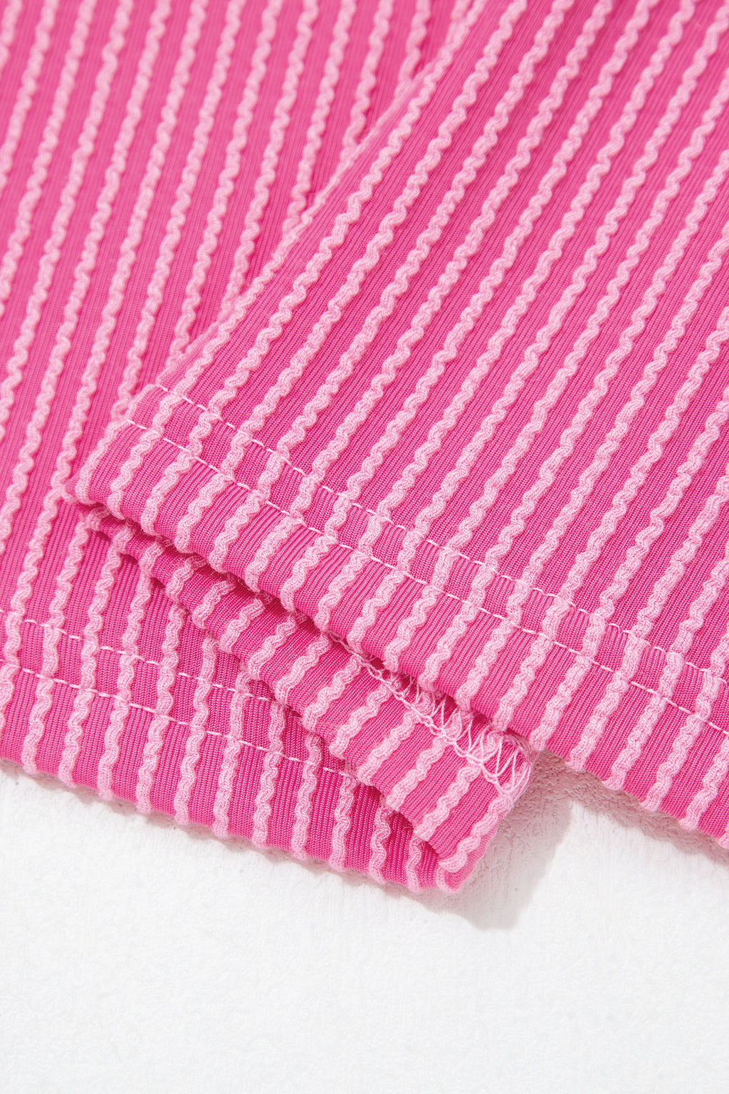 Ribbed Twist Short Set with Leopard Trim | Sky Blue, Light Grey & Sachet Pink