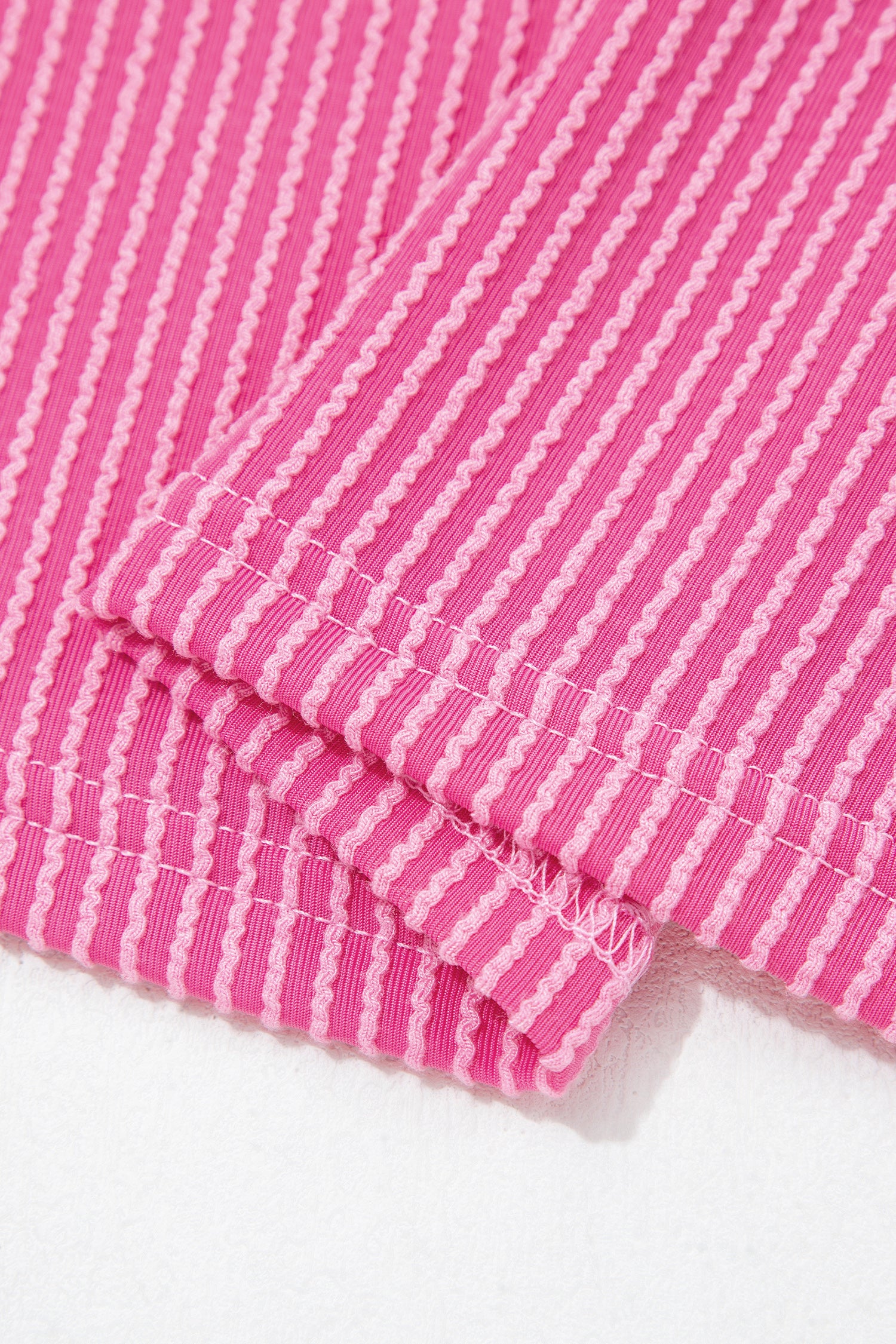 Ribbed Twist Short Set with Leopard Trim | Sky Blue, Light Grey & Sachet Pink