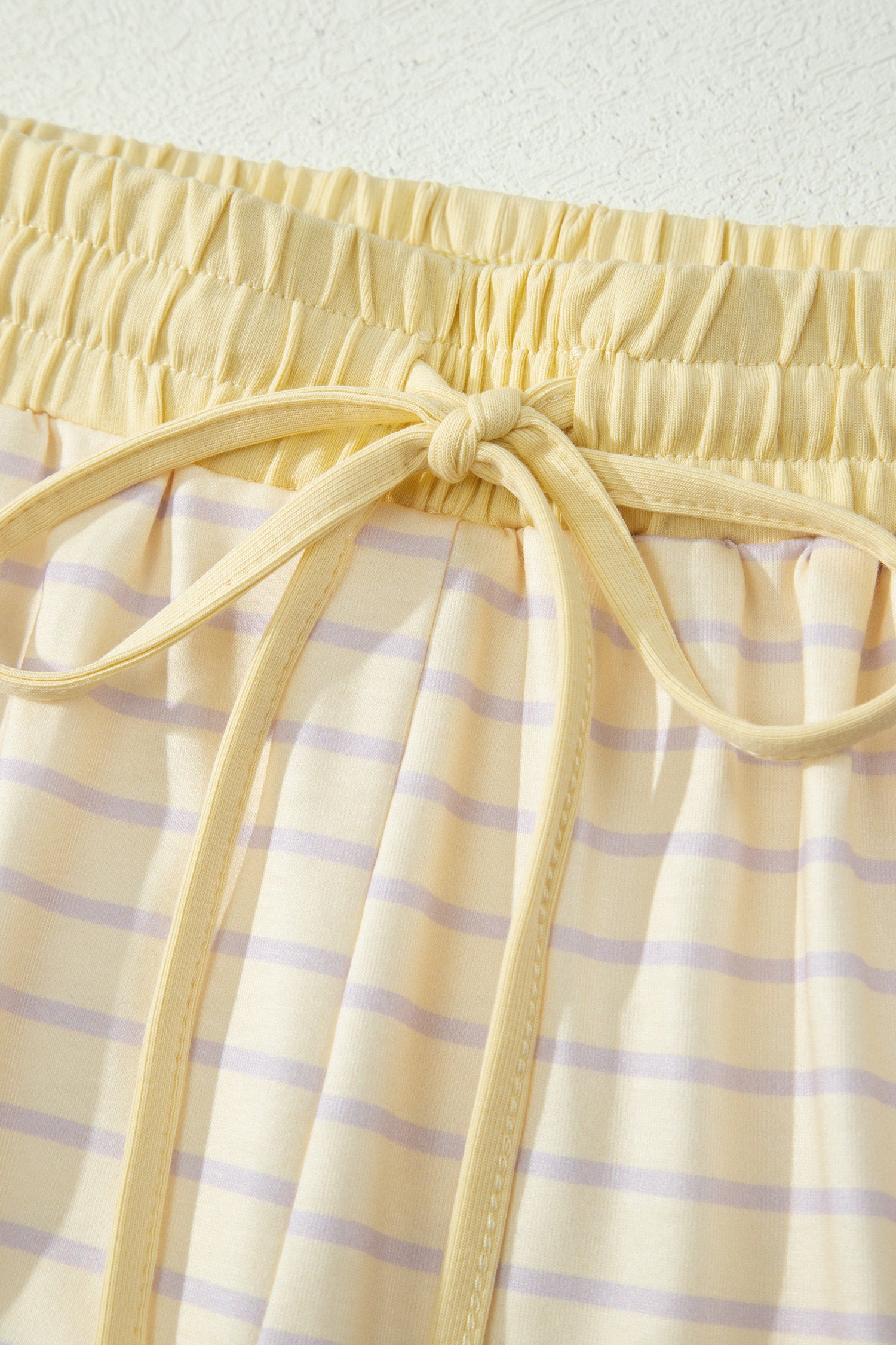Yellow Stripe Relaxed Tee & Drawstring Shorts Co-ord Set | UK 8–22