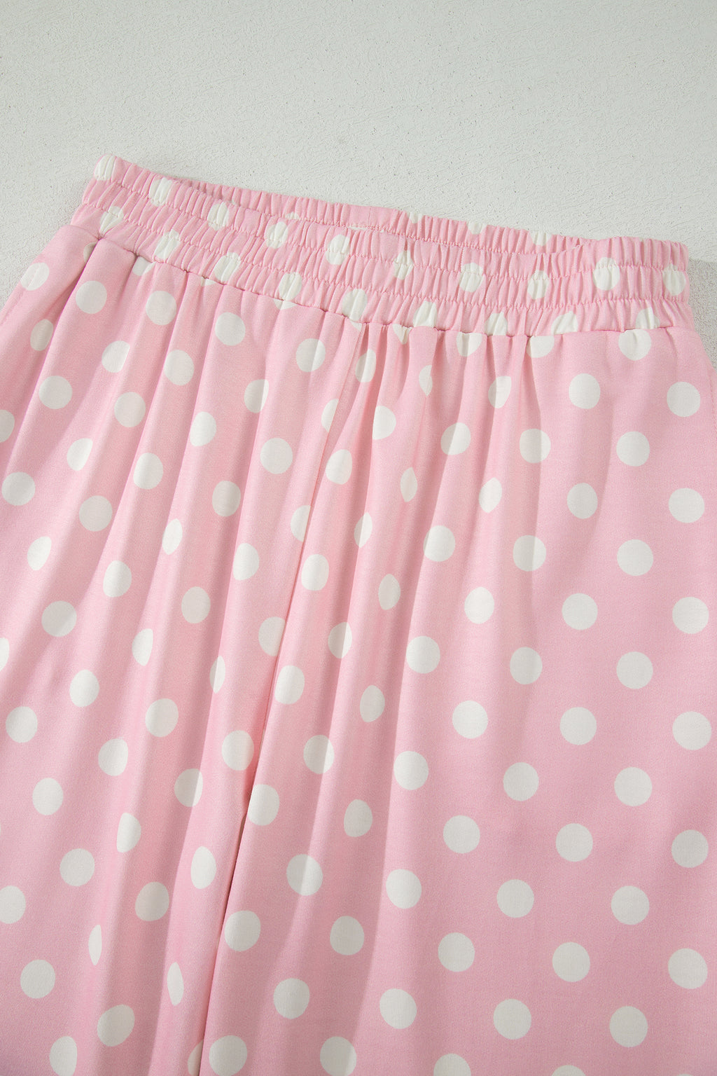 Shop Pink Polka Dot Mock Neck Short Sleeve Top & Shift Pant Co-ord Set S-XL at LivelyLooks