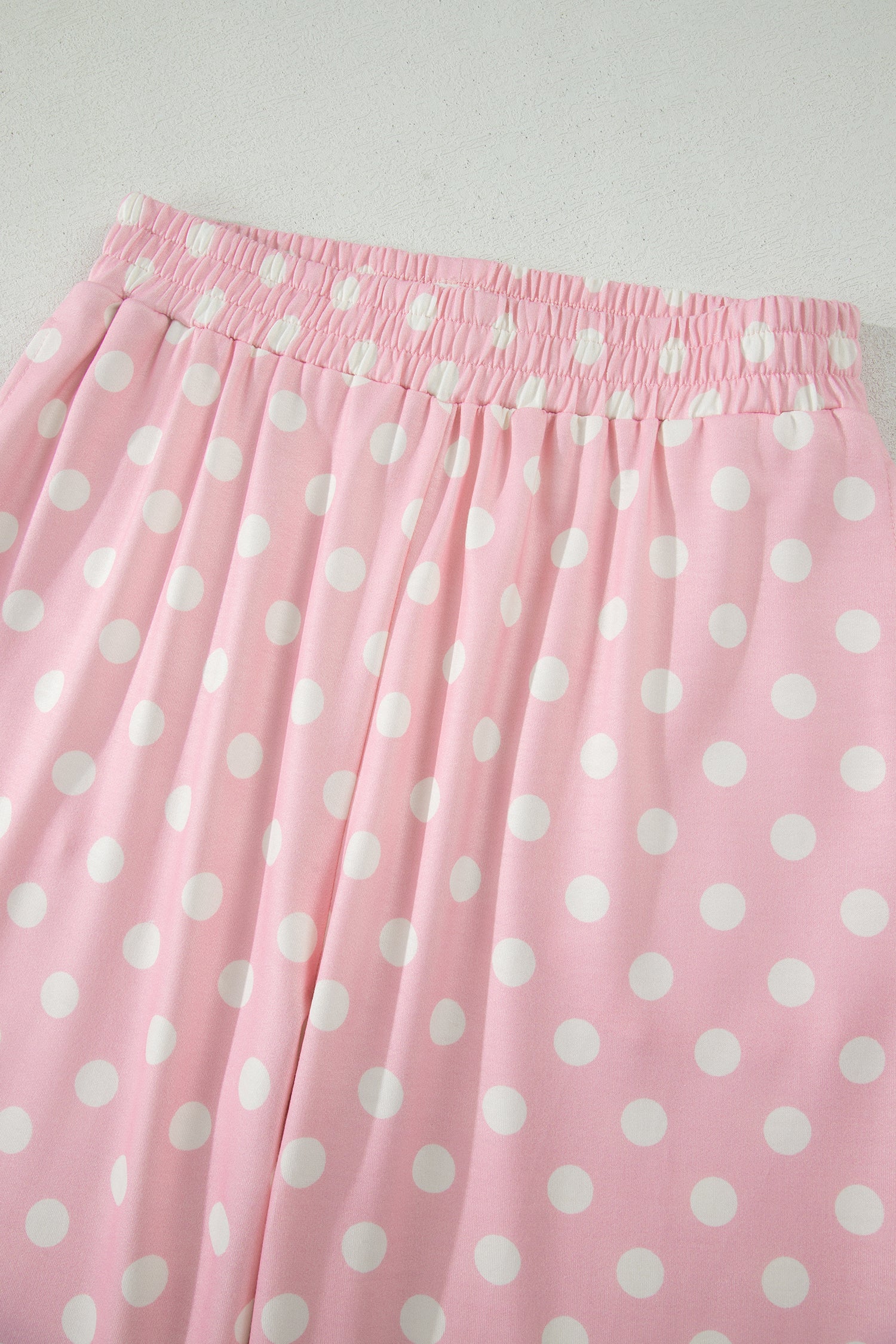 Shop Pink Polka Dot Mock Neck Short Sleeve Top & Shift Pant Co-ord Set S-XL at LivelyLooks