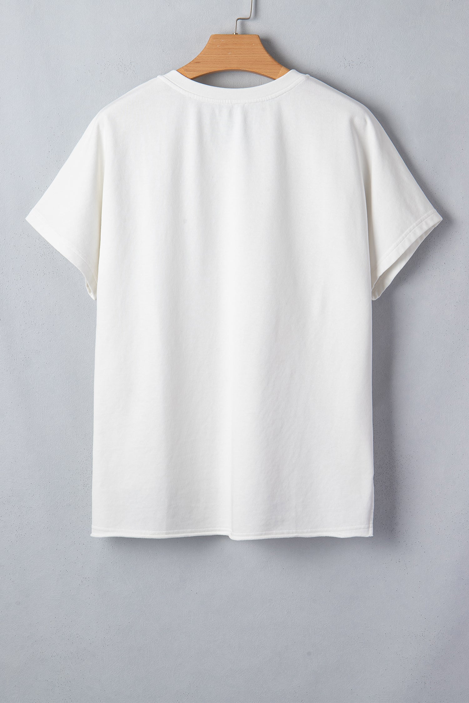 Shop White & Sky Blue Star Patch Notched Neck Mineral Wash Dolman Tee at LivelyLooks