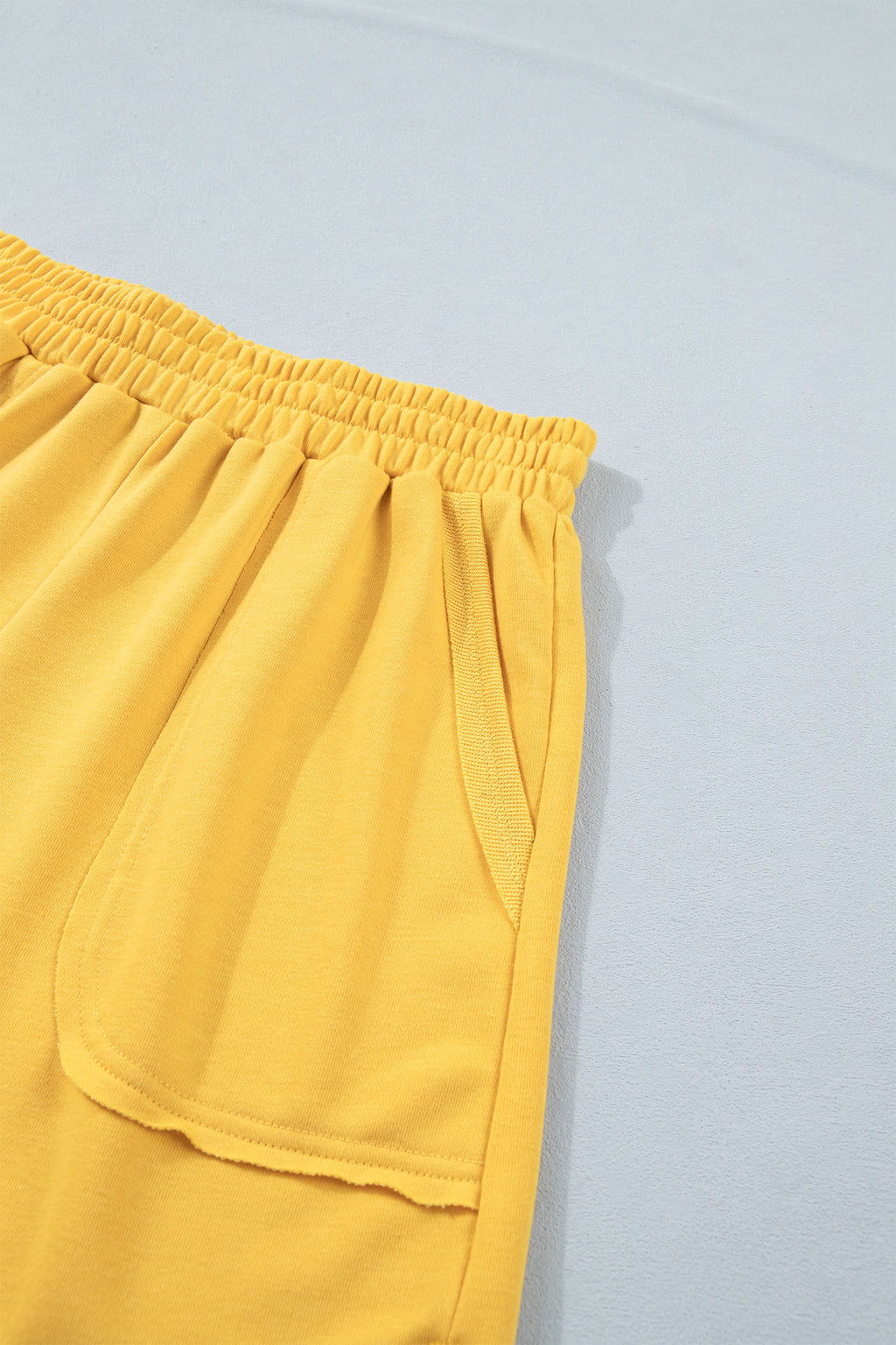 Women's Yellow & Blue Loose Polo Tee & Elastic Waist Shorts Co-ord Set | S-XL at LivelyLooks