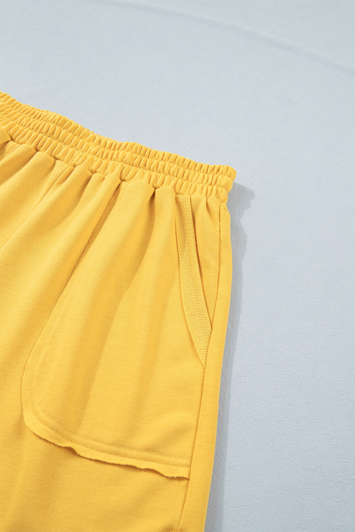 Women's Yellow & Blue Loose Polo Tee & Elastic Waist Shorts Co-ord Set | S-XL at LivelyLooks