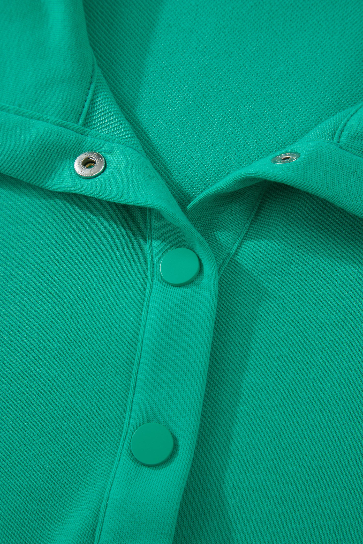 Women's Polo Collar Snap Button Scallop Hem Mini Dress | Beau Blue & Sea Green | UK 8-22 at LivelyLooks
