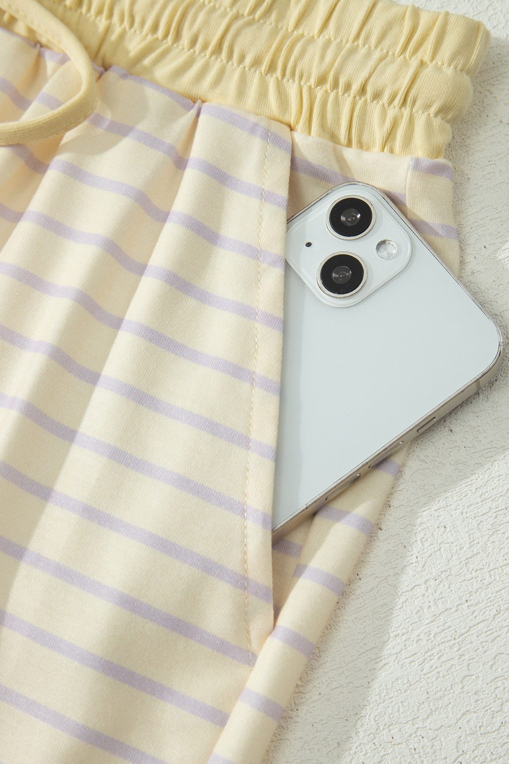 Yellow Stripe Relaxed Tee & Drawstring Shorts Co-ord Set | UK 8–22