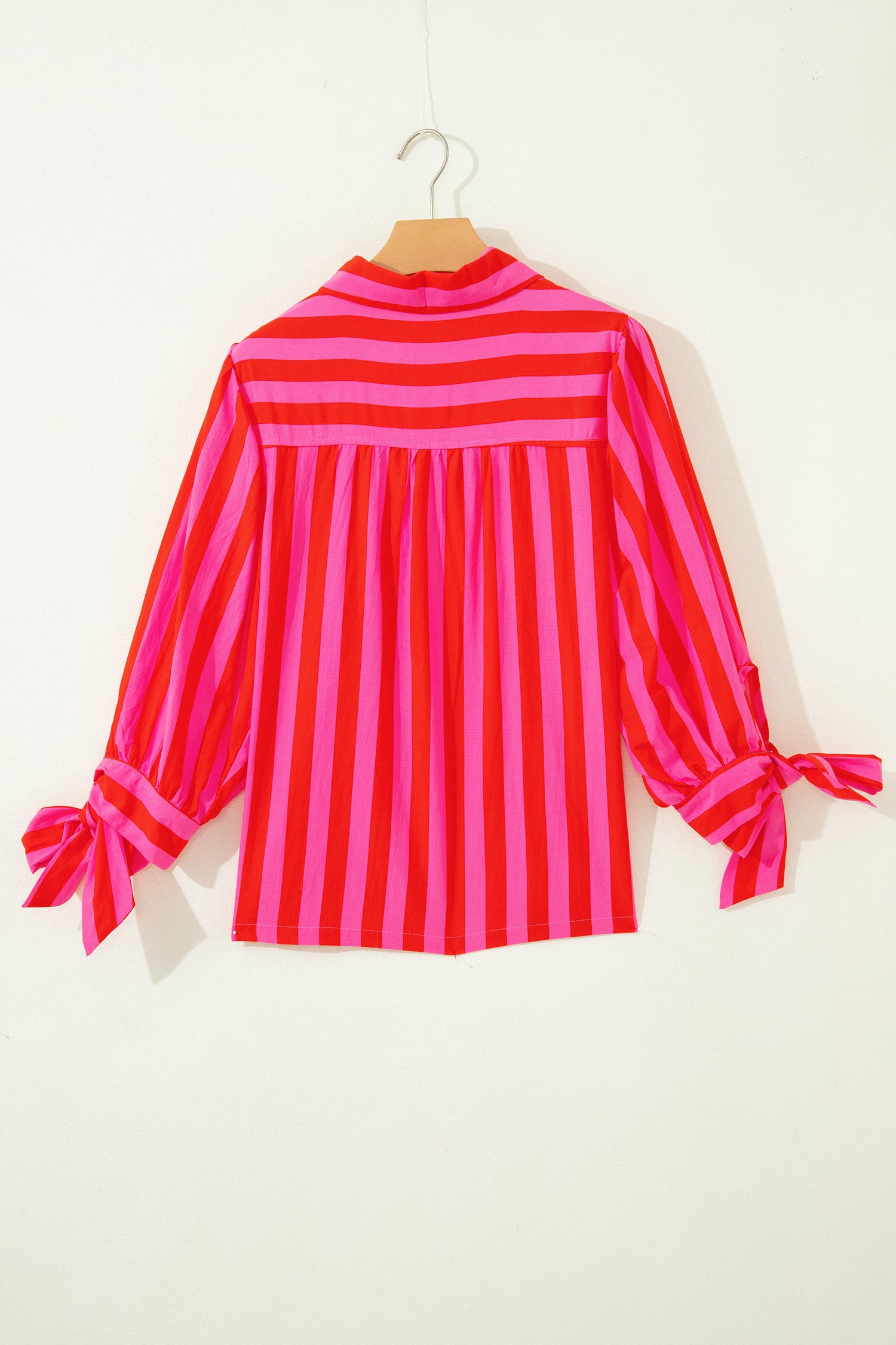 LivelyLooks Stripe Tie Puff Sleeve Women's Button Down Shirt women's fashion