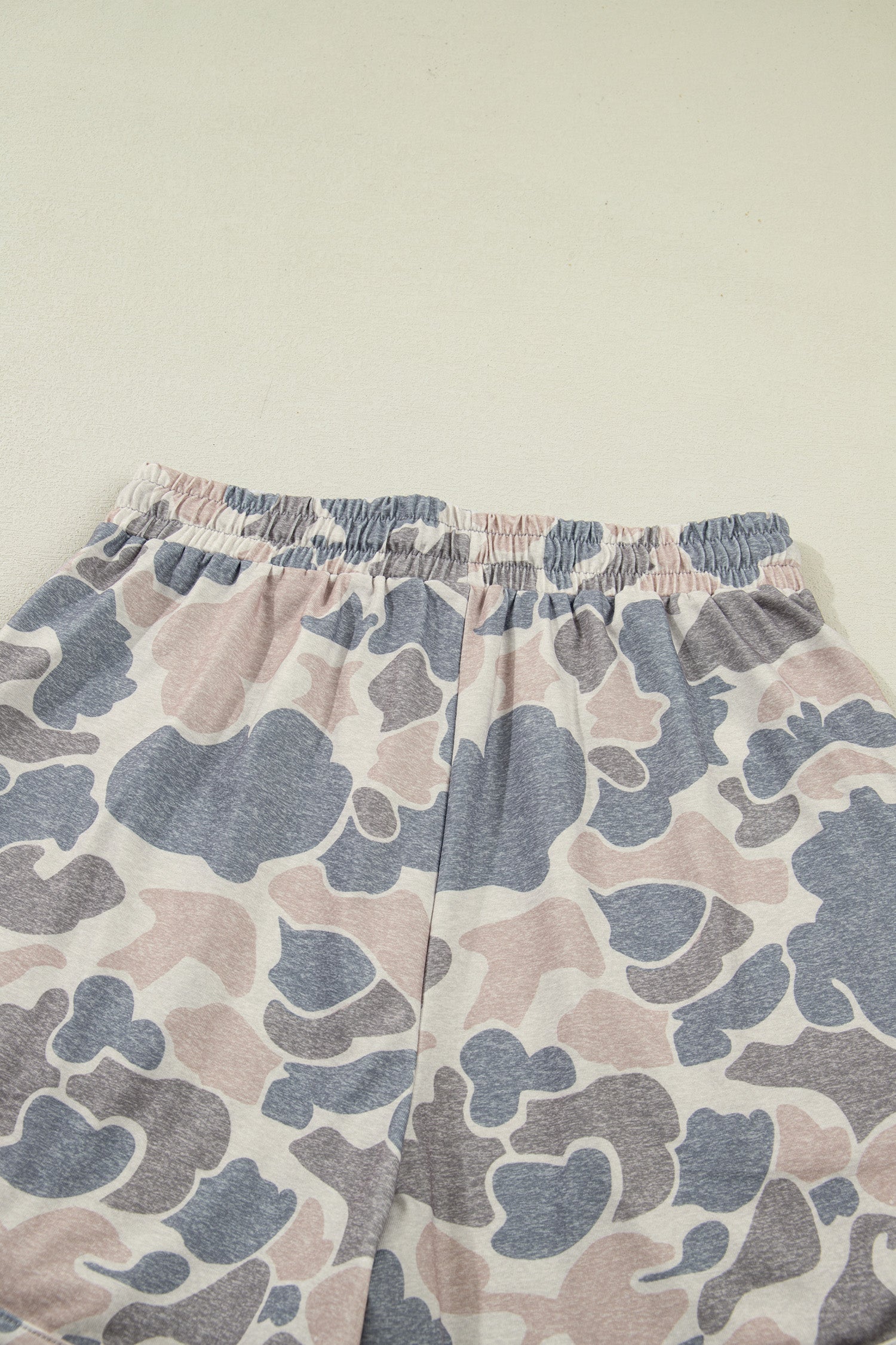 Multicolour Camouflage Loose Tee & Drawstring Shorts 2pcs Outfit