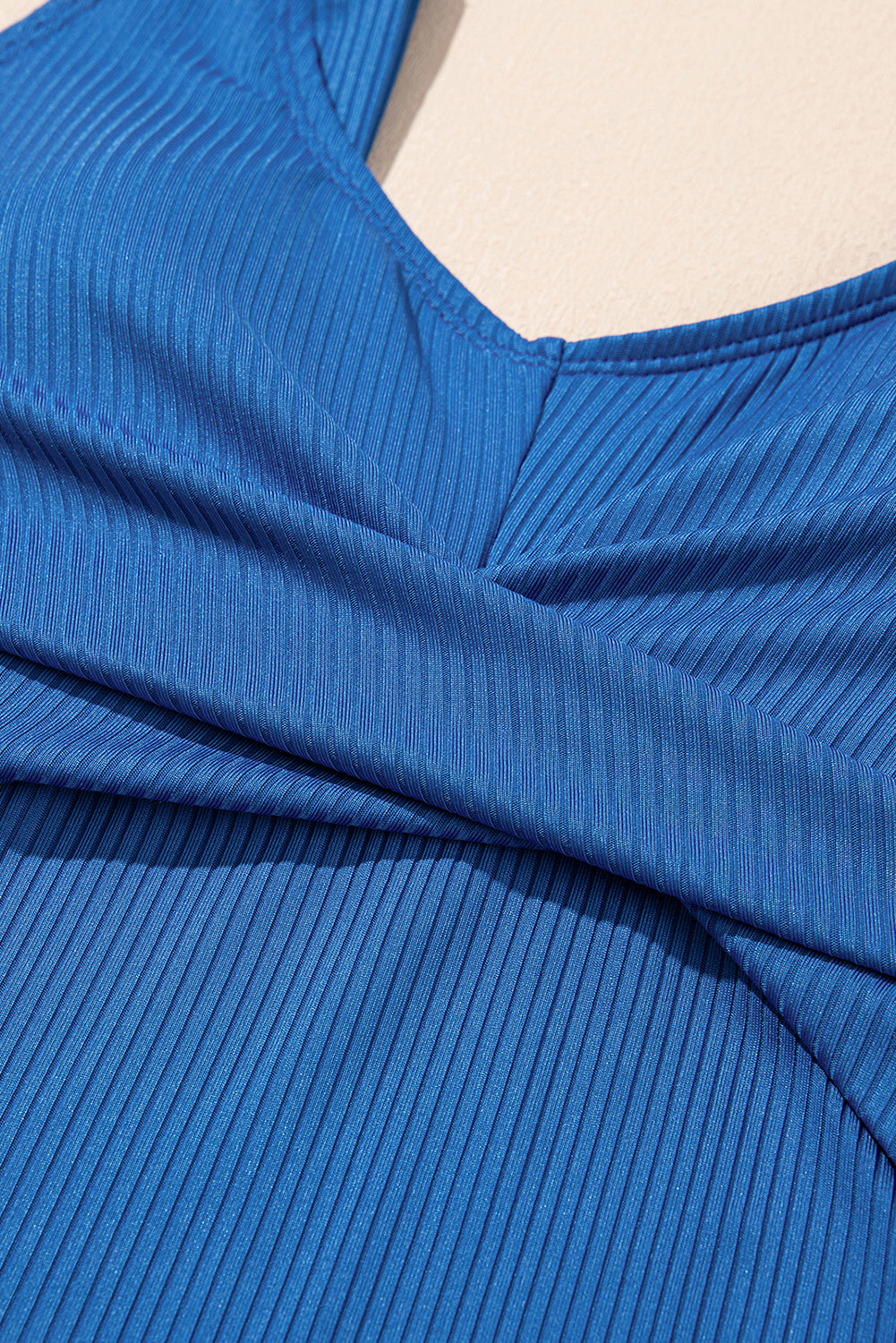 Ribbed Knit Crossed Tank & Skort Tankini Set | Blue, Black, Burgundy & Navy | UK 8-22