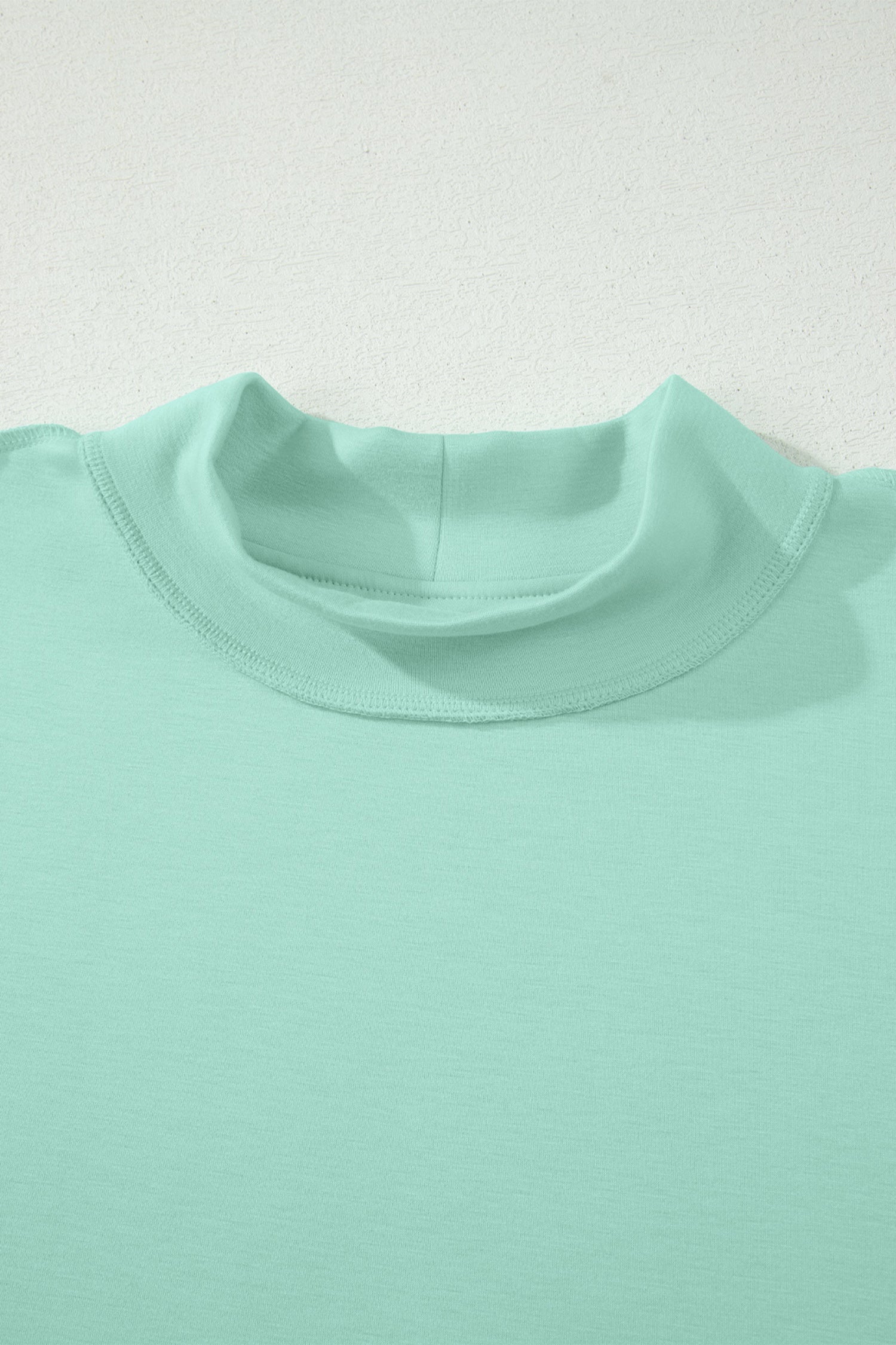 Exposed Seam Mock Neck Oversized Tee & Shorts Set – Mist Blue