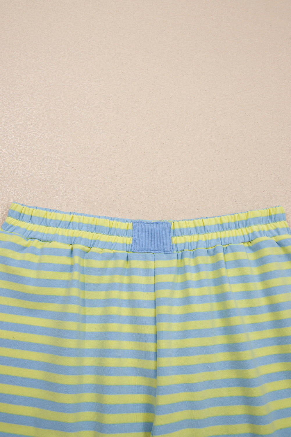 Stripe Colour Block Long Sleeve Pullover & Shorts Set | Pink, Yellow & Green Stripe
