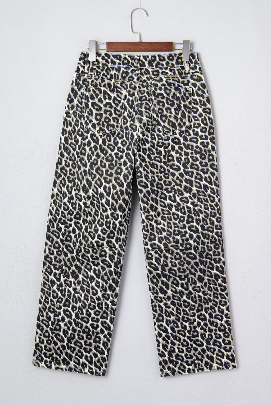 Shop Black Leopard Print Barrel Jeans UK 8-20 at LivelyLooks