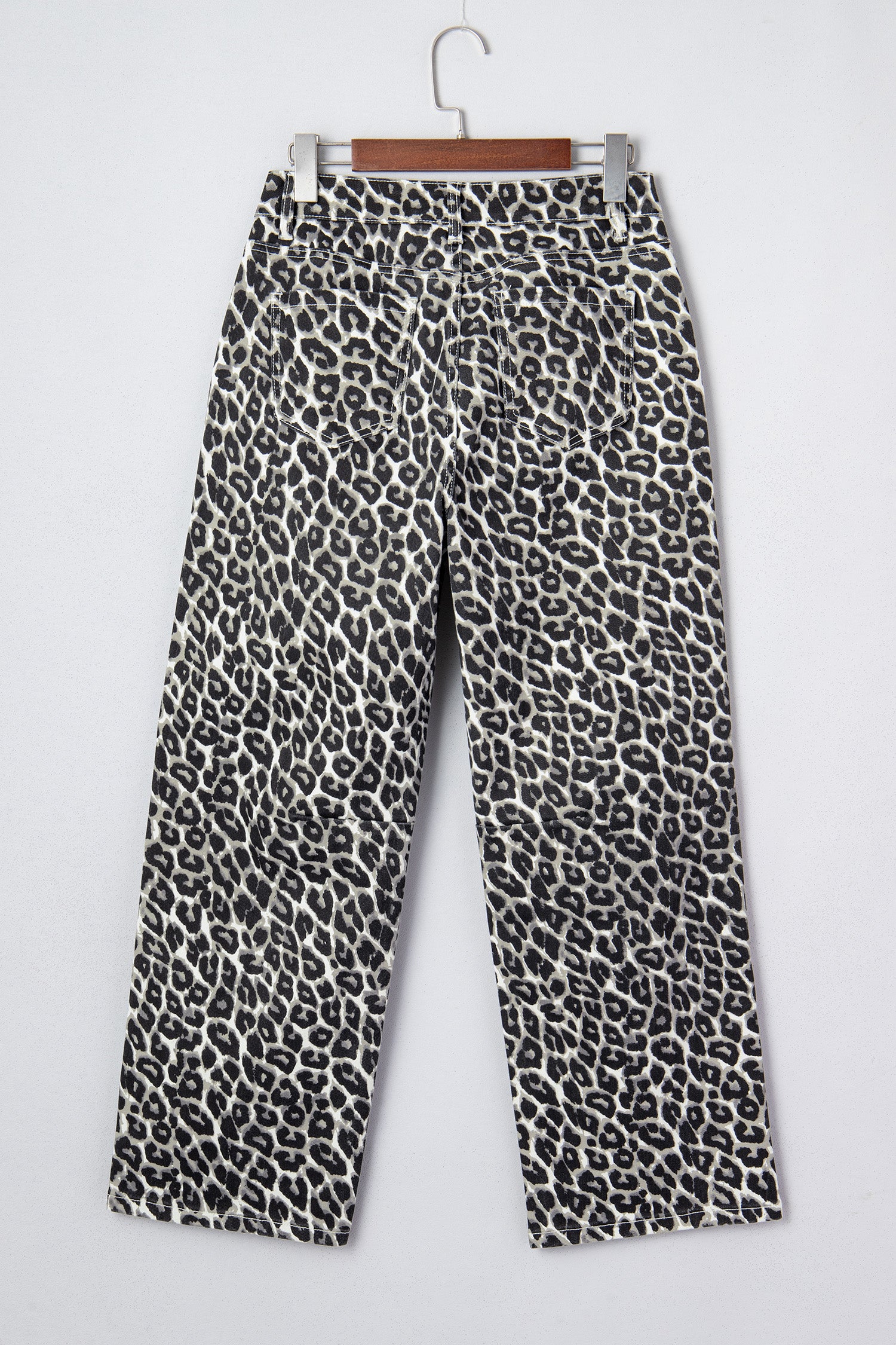 Shop Black Leopard Print Barrel Jeans UK 8-20 at LivelyLooks