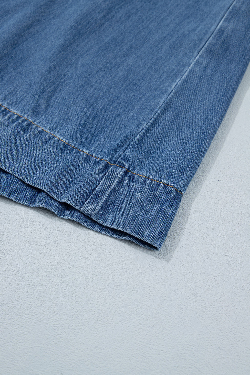 Women's Denim Mini Dress Square Neck Puff Sleeve Button Smocked Back S-XL at LivelyLooks