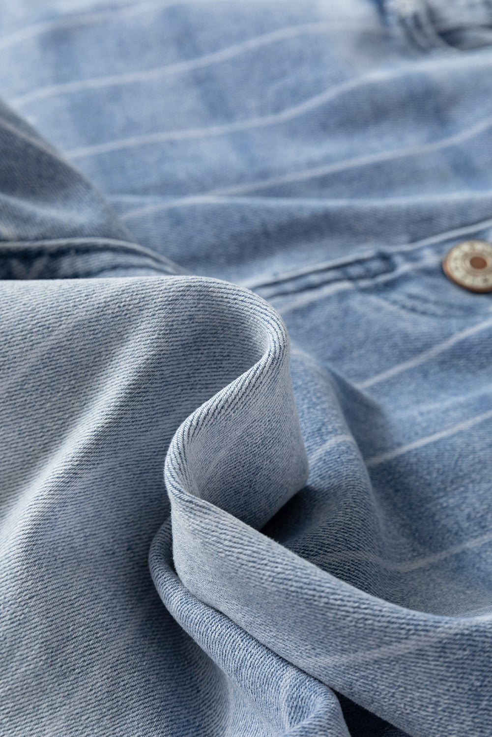 Shop Beau Blue Multi Buttons Pinstripe Wide Leg Jeans at LivelyLooks