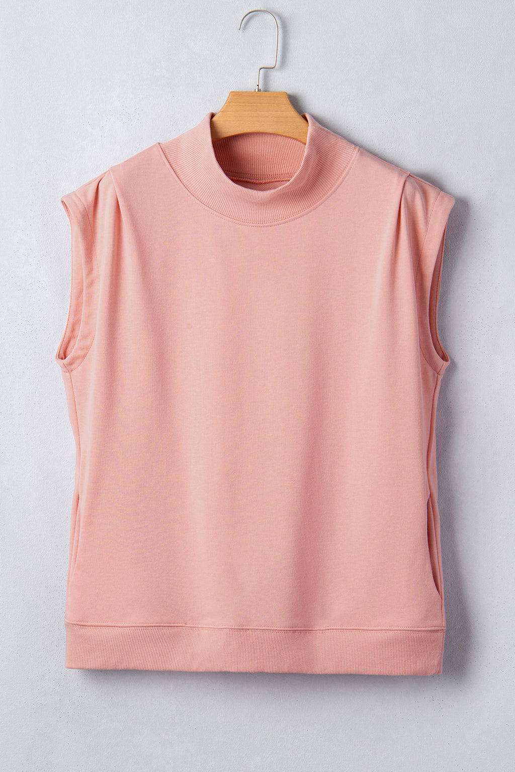 High Neck Cap Sleeve Loose Top White Pink Mint Green Grey Myosotis Orange Black S-XL