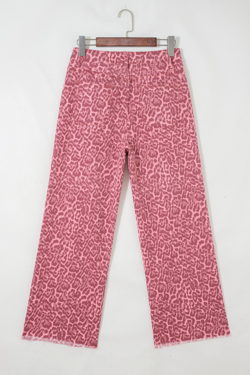 Leopard Print Wide Leg High Waist Jeans | Brown, Grey, Blue & Pink