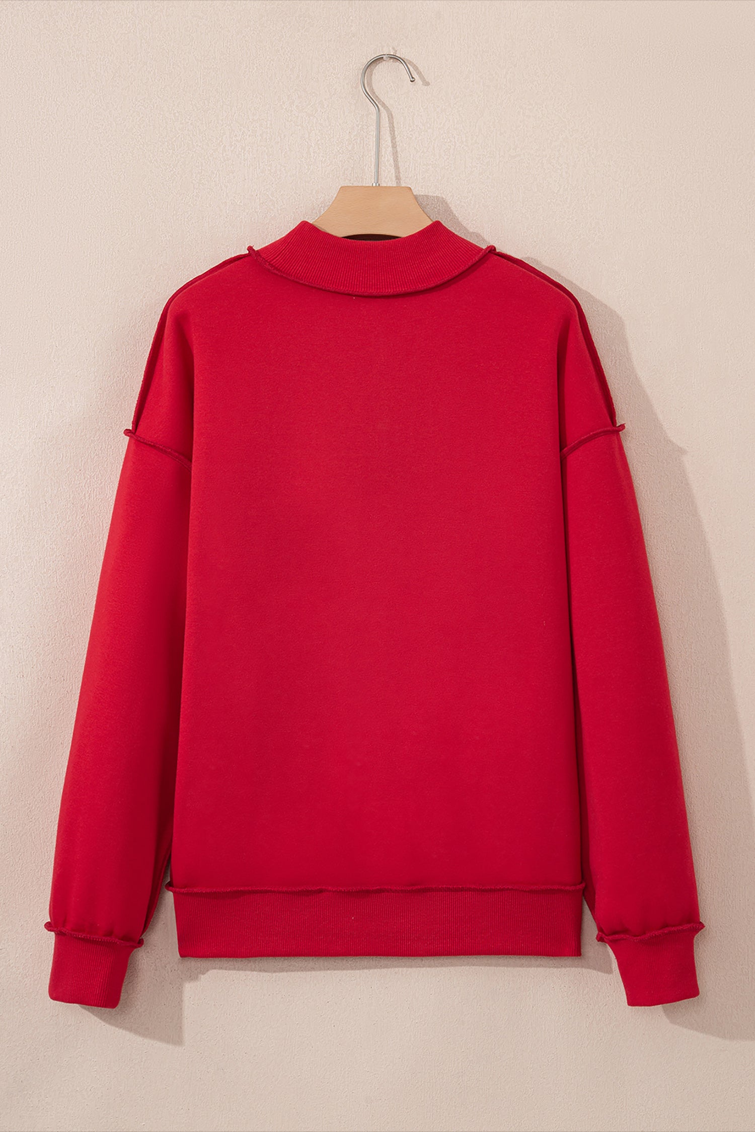 Carrot Oversized Reversible Sweatshirt Drop Shoulder Mock Neck Women S-XL