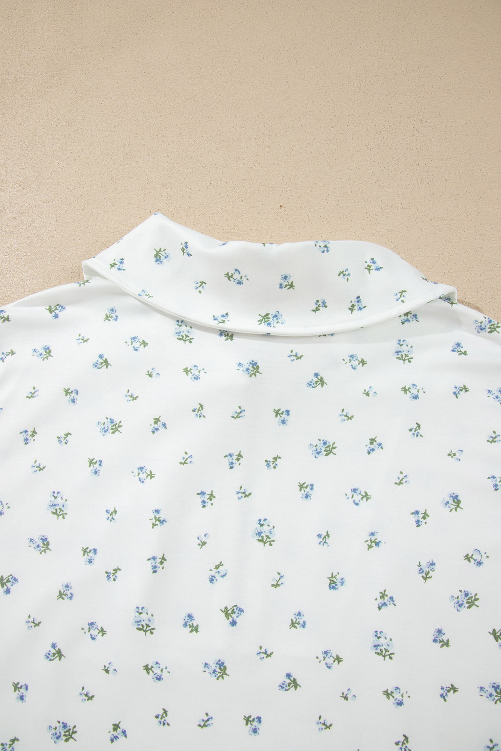 White Floral Print Half Zip Hoodie Top & Shorts Co-ord Set