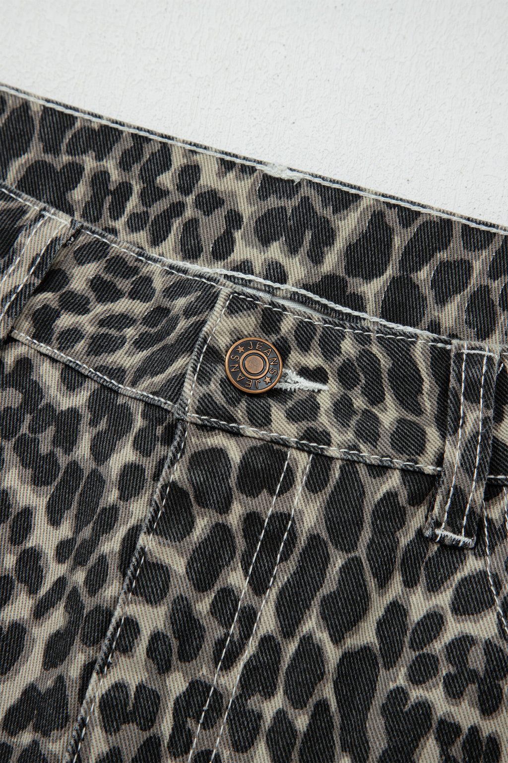 Shop Black Leopard Print High Waist Barrel Jeans UK 8-20 at LivelyLooks