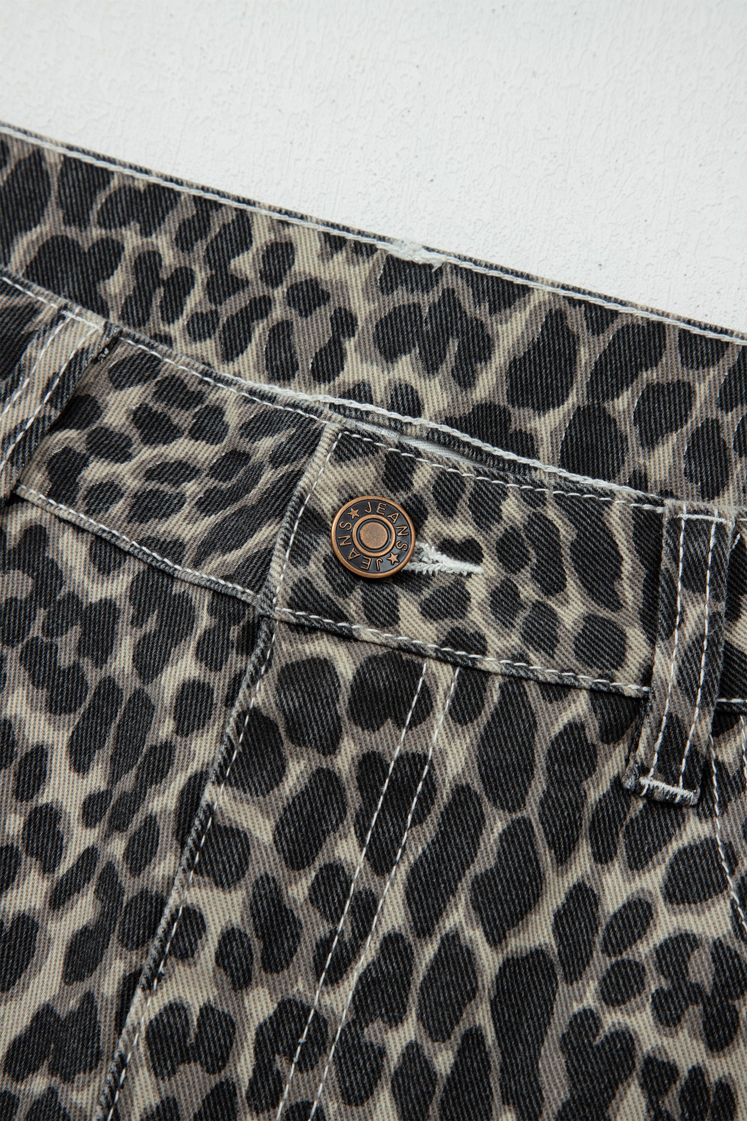 Shop Black Leopard Print High Waist Barrel Jeans UK 8-20 at LivelyLooks