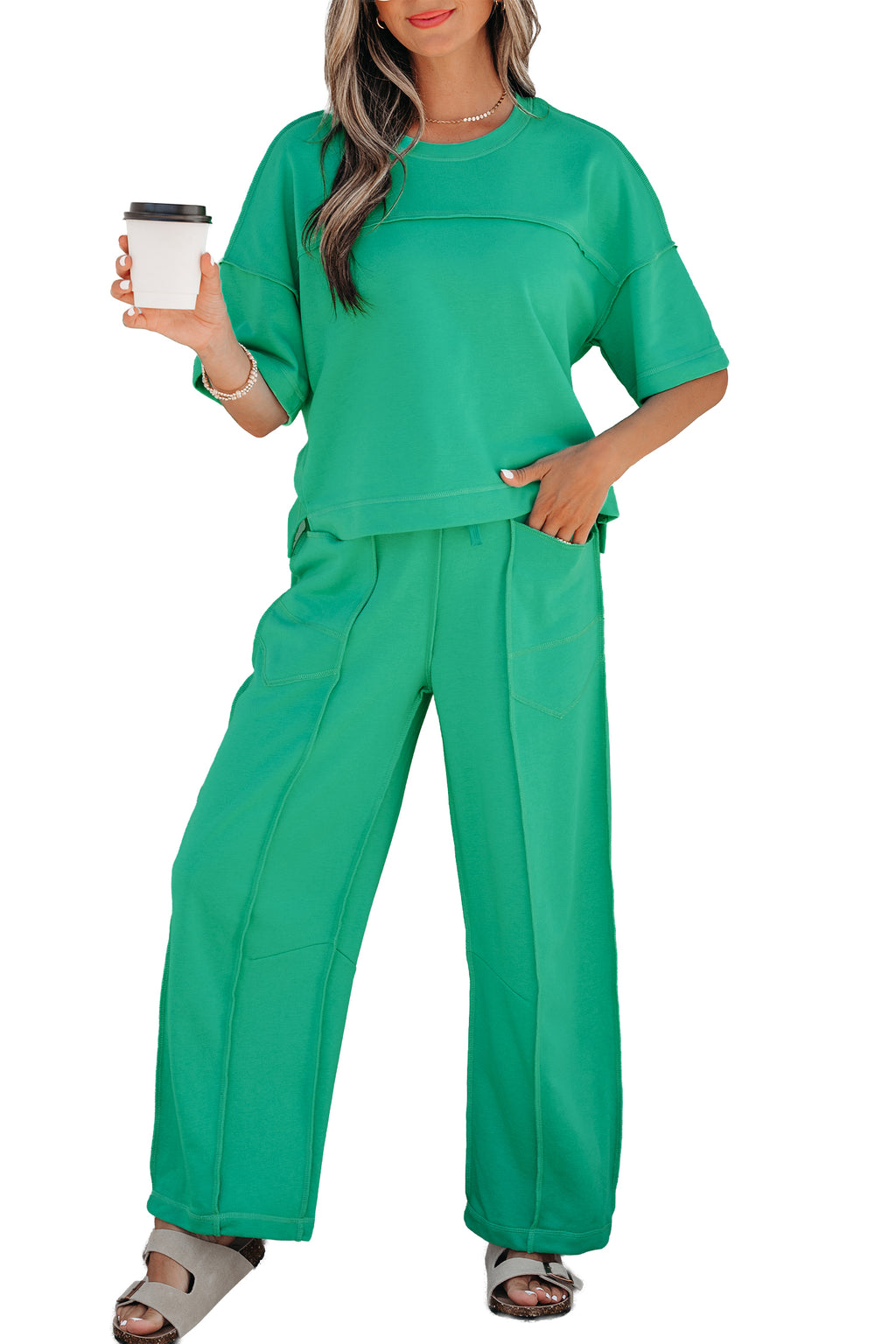 Drop Shoulder Boxy Tee & Barrel Pants Co-ord Set | Multiple Colours | UK 8–26