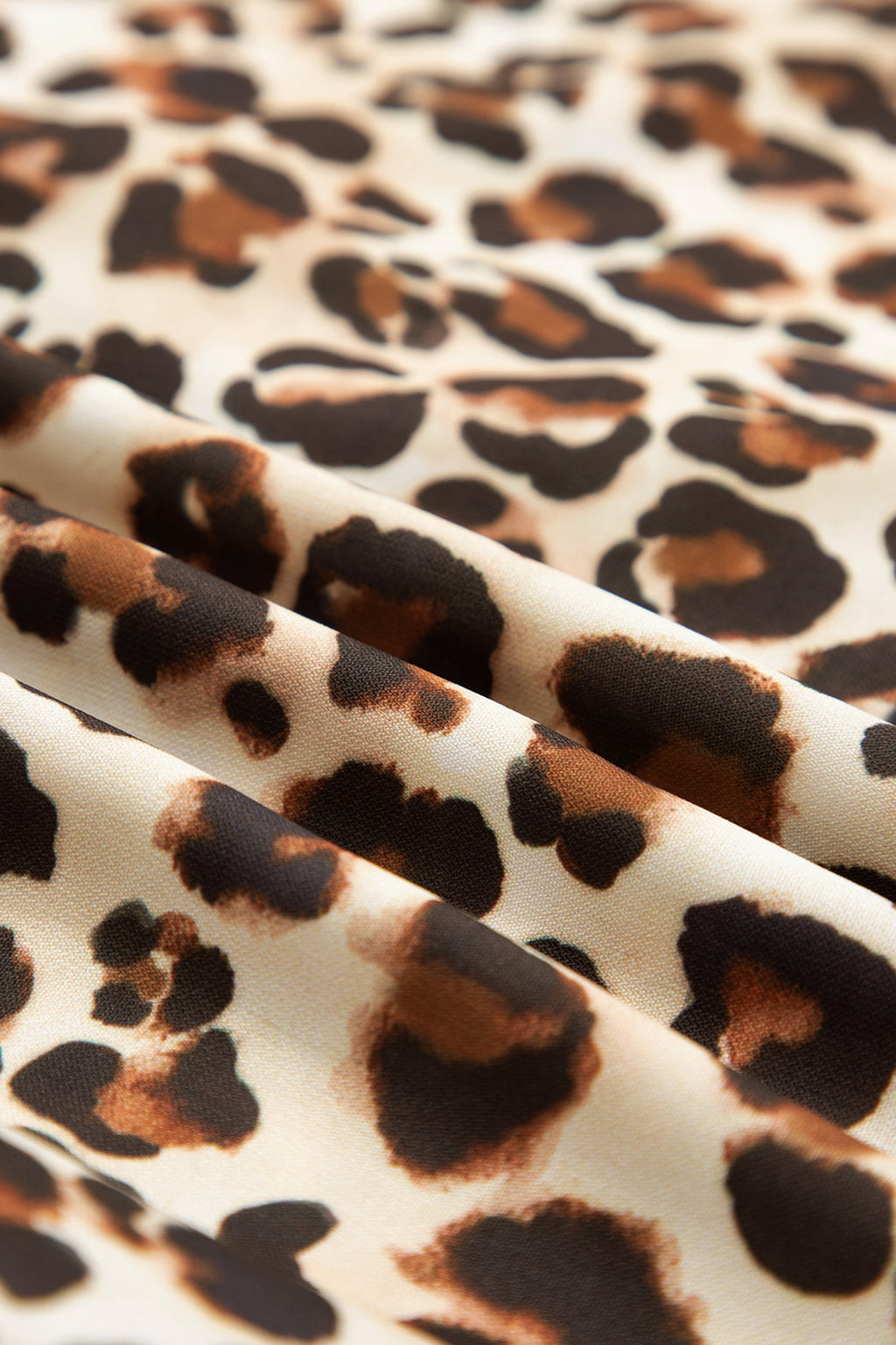 Women's Brown Leopard Stripe Patchwork 3/4 Sleeve Loose Mini Dress at LivelyLooks