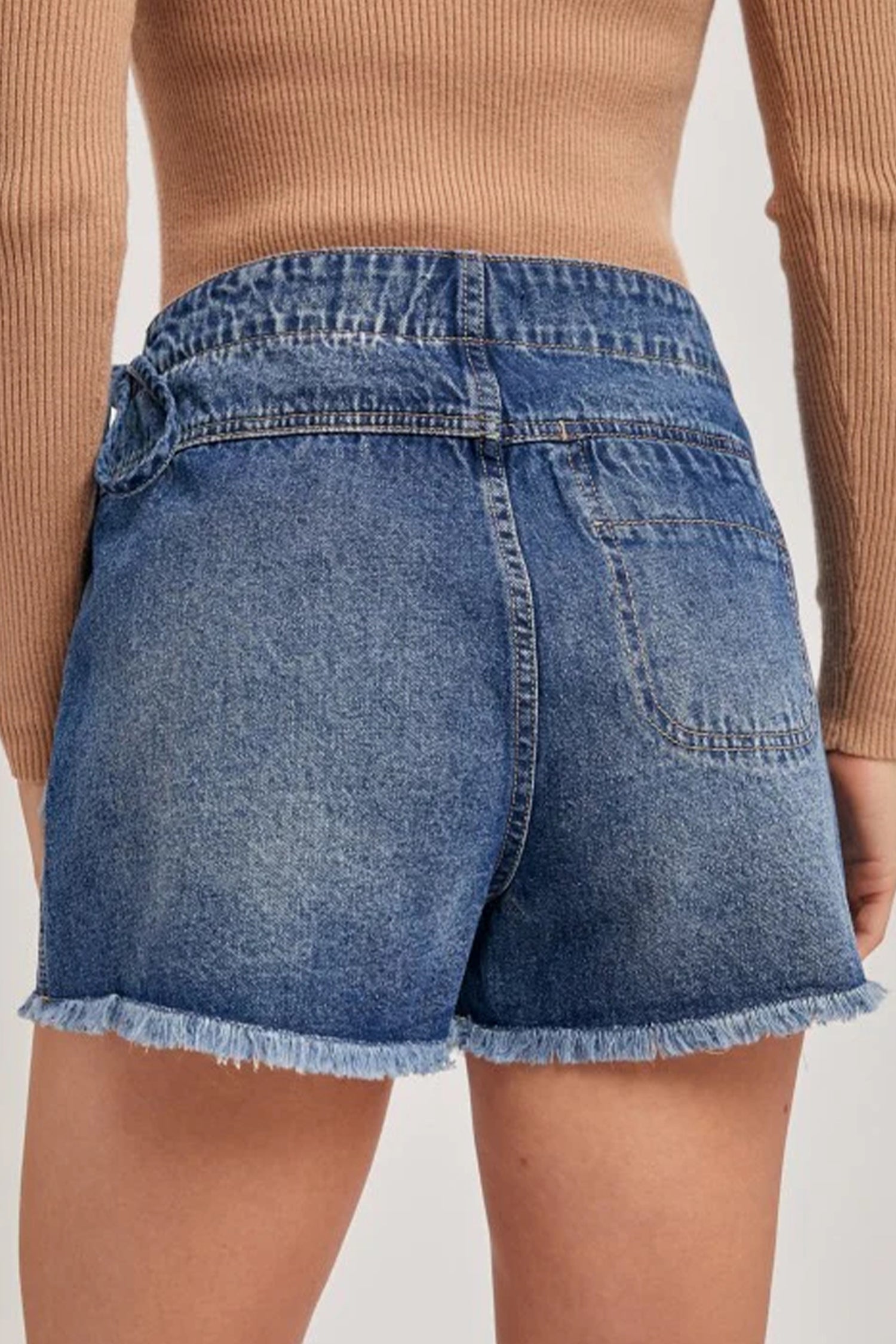 Shop Ashleigh Blue Wrapped Tied Waist Denim Skort at LivelyLooks