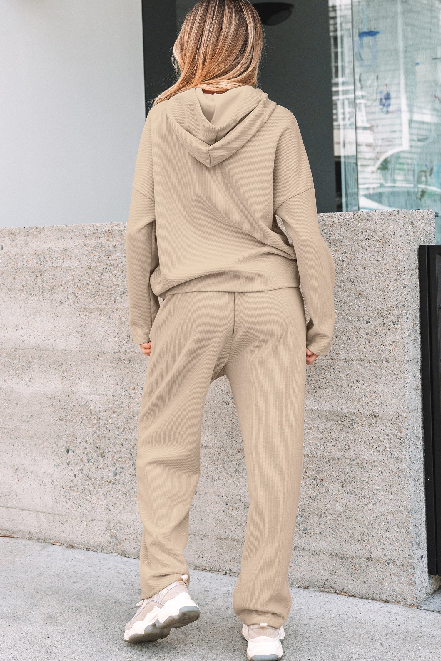 Leopard Drawstring Corduroy Co-ord Hoodie & High Waist Pants UK 8-22