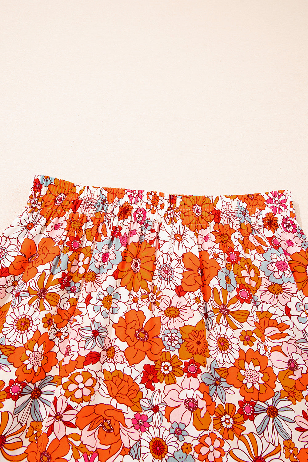 Bohemian Floral Print Tiered Split Maxi Skirt