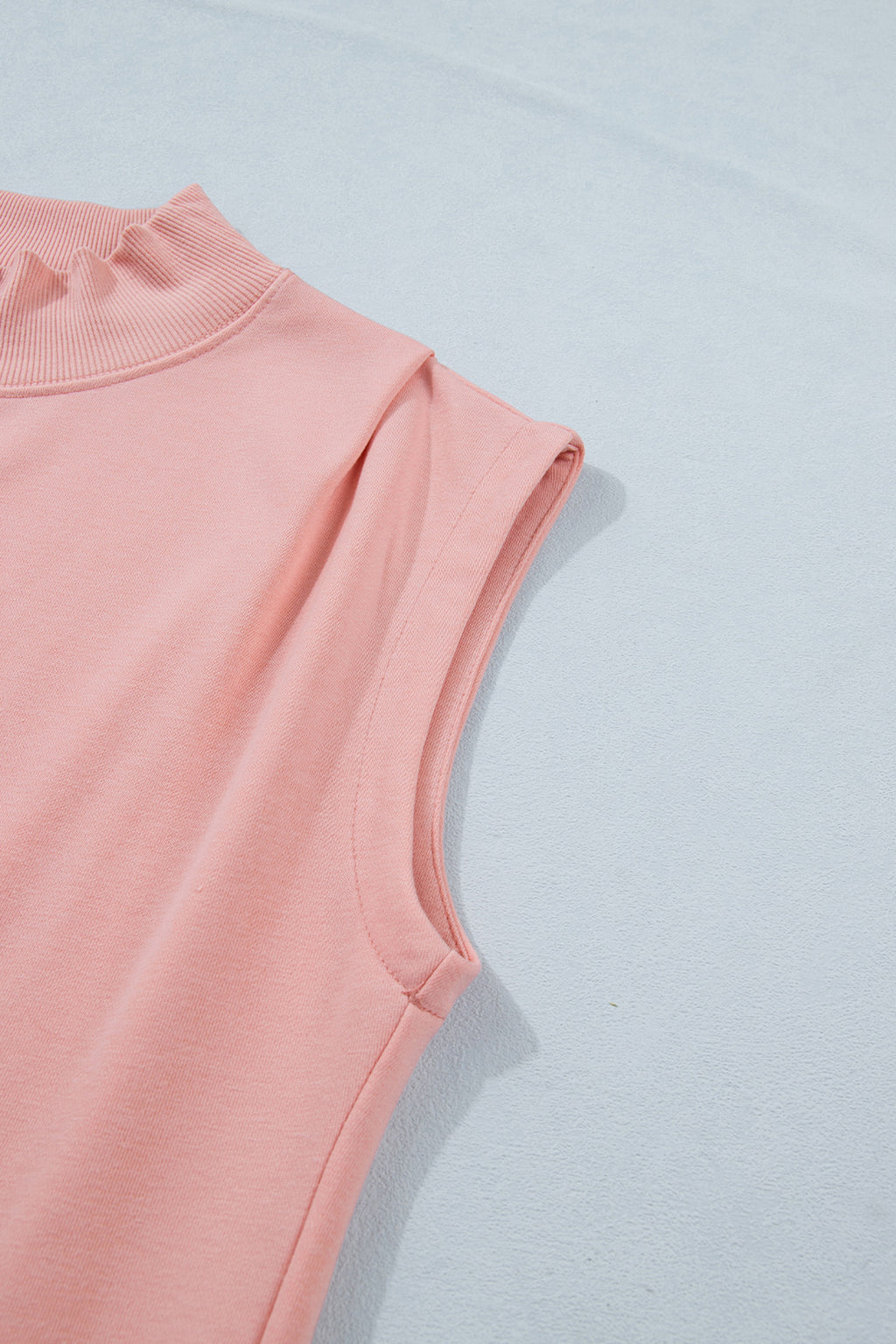 High Neck Cap Sleeve Loose Top White Pink Mint Green Grey Myosotis Orange Black S-XL