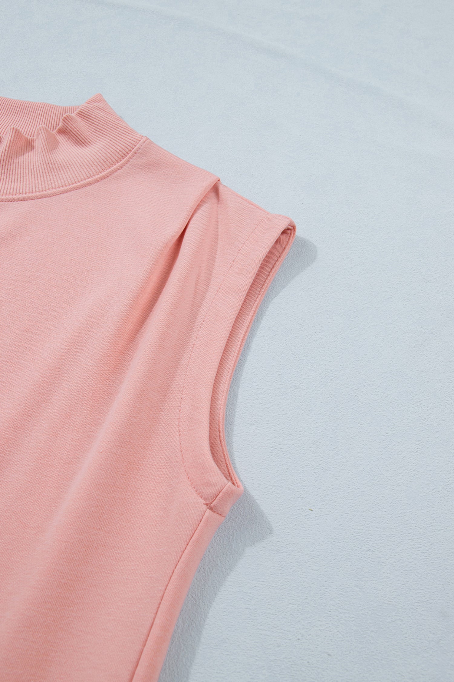 High Neck Cap Sleeve Loose Top White Pink Mint Green Grey Myosotis Orange Black S-XL