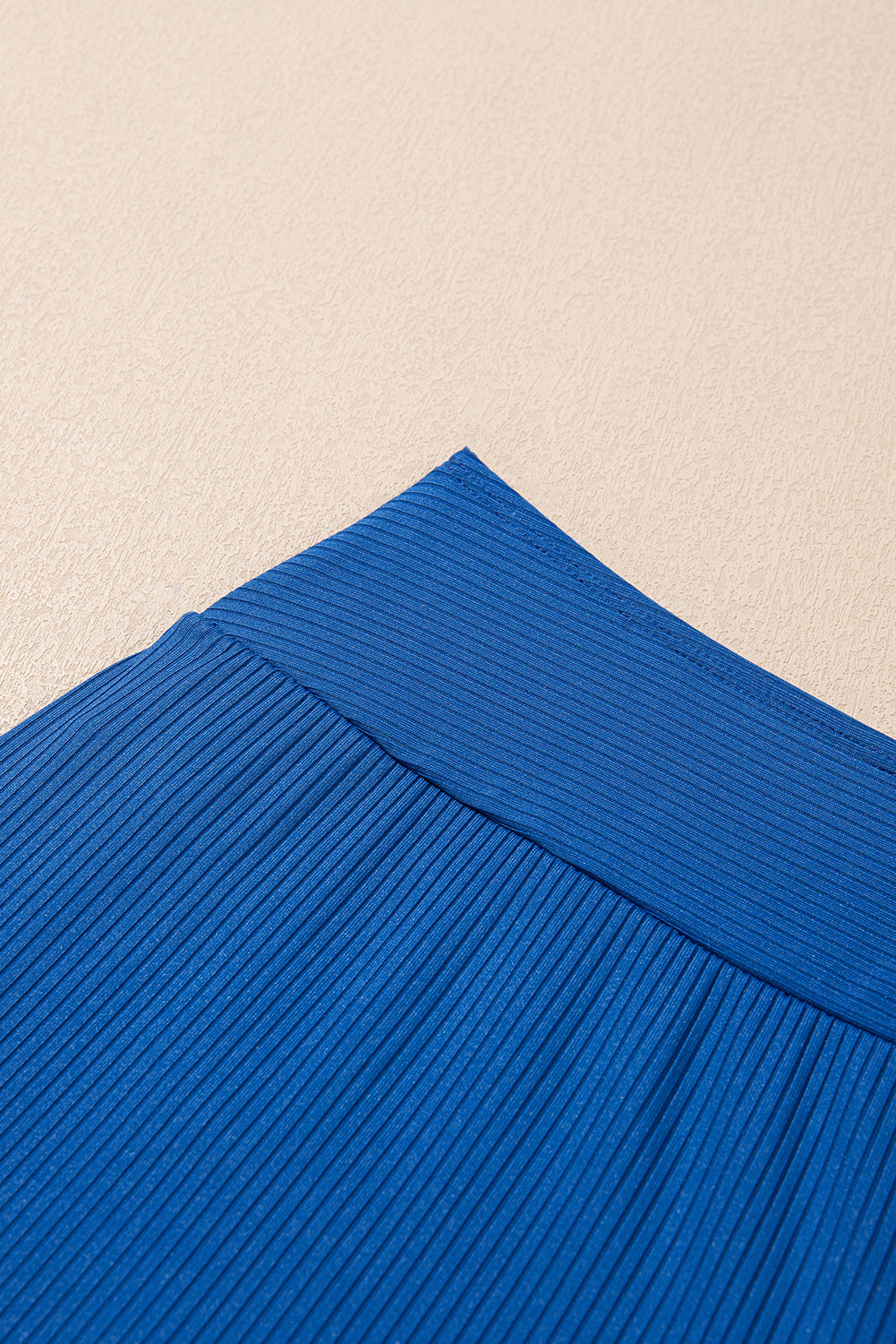 Ribbed Knit Crossed Tank & Skort Tankini Set | Blue, Black, Burgundy & Navy | UK 8-22