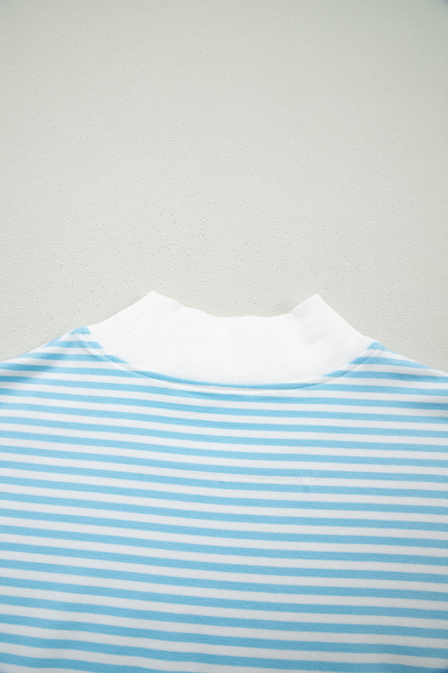 Striped Oversized Mock Neck Sweatshirt & Shorts Co-ord Set | Blue, Pink, Green | S-XL