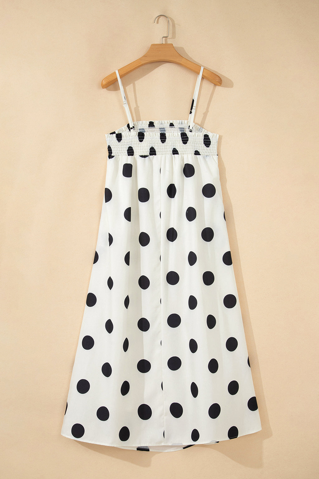 White Polka Dot Maxi Dress Spaghetti Straps Sleeveless Women S-XL