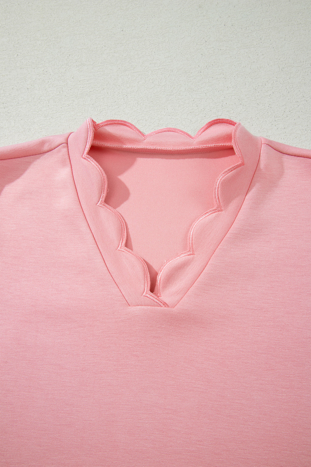 Gossamer Pink Scalloped V-Neck Dolman Top & Shorts Co-ord Set S-XL
