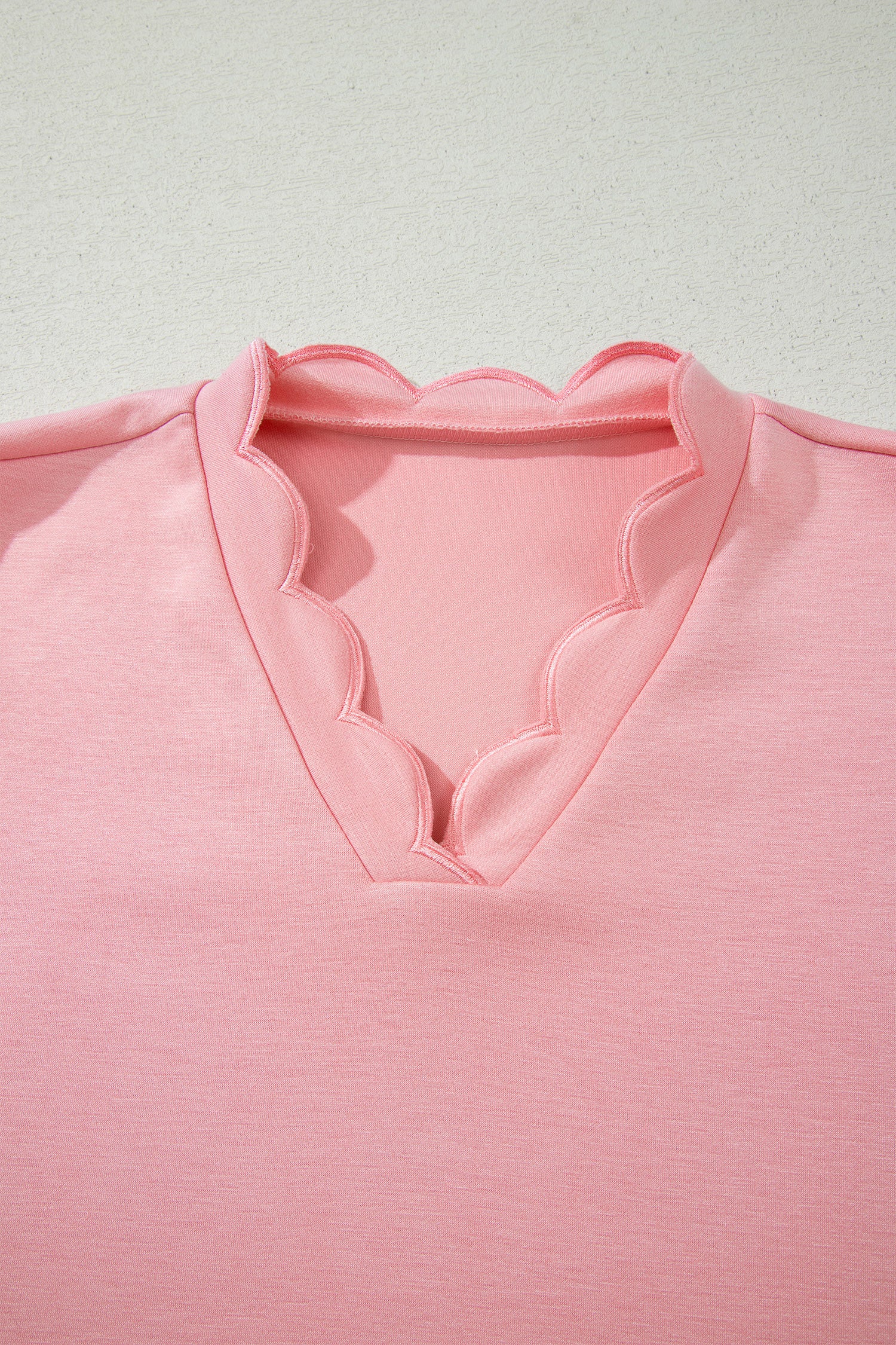 Gossamer Pink Scalloped V-Neck Dolman Top & Shorts Co-ord Set S-XL