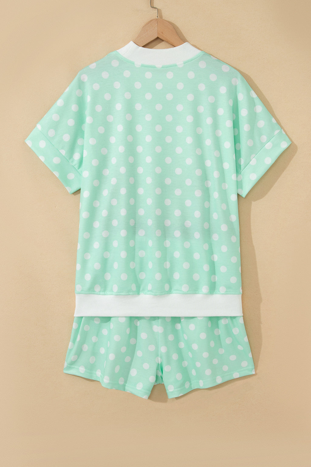 Polka Dot Mock Neck Short Set – Yellow, Pink, Sky Blue & Green