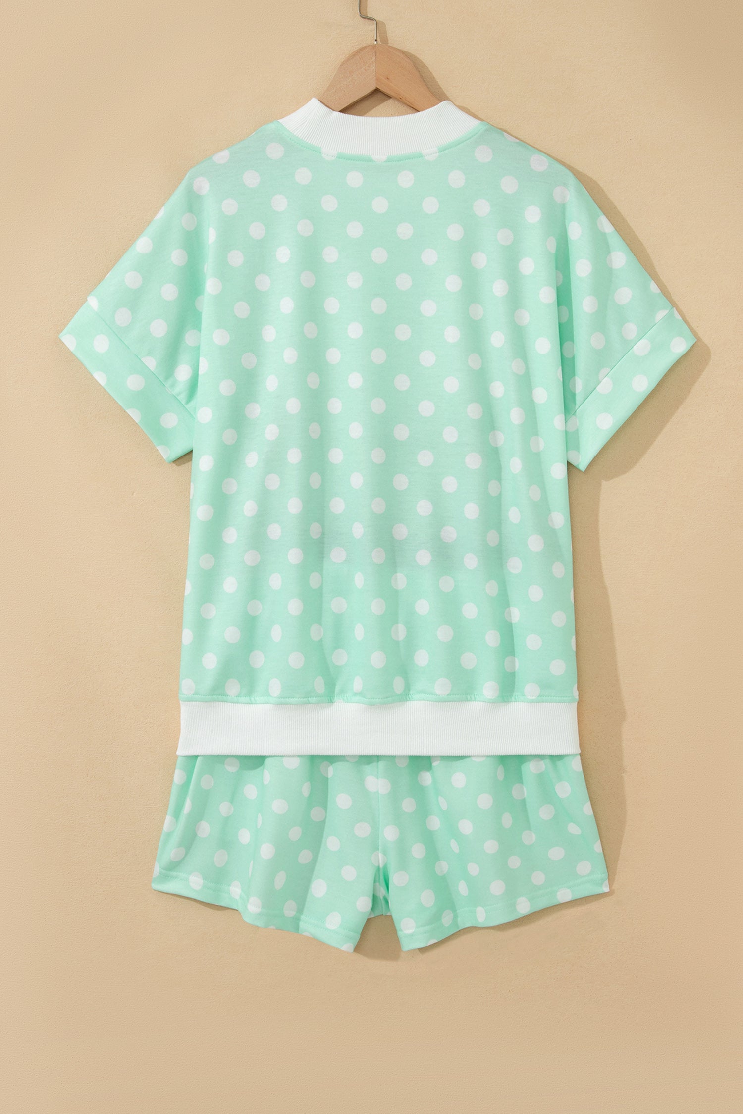 Polka Dot Mock Neck Short Set – Yellow, Pink, Sky Blue & Green