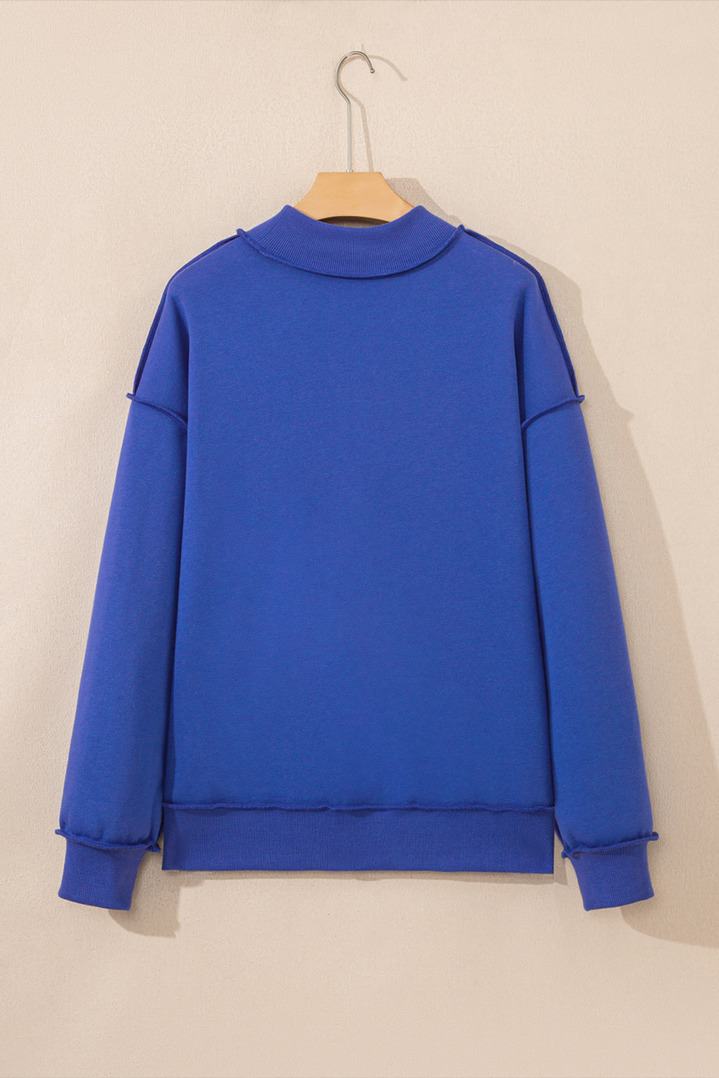 Carrot Oversized Reversible Sweatshirt Drop Shoulder Mock Neck Women S-XL