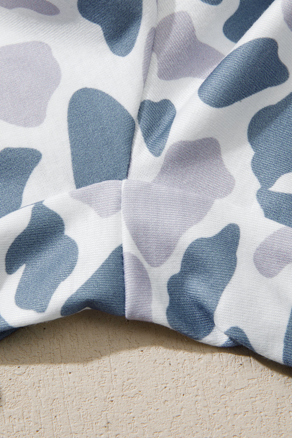 Camo & Polka Dot Lapel Shirt Drawstring Shorts Pyjama Set