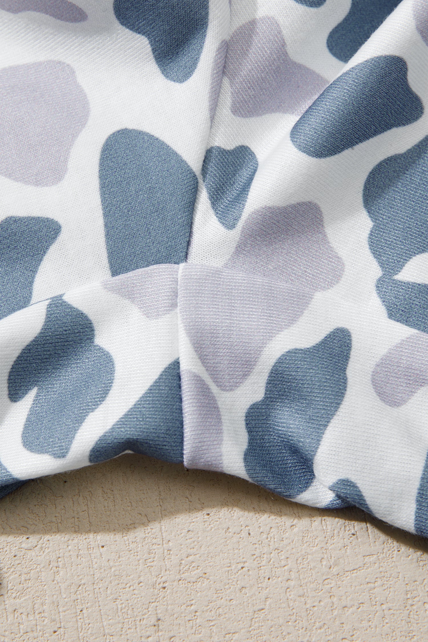 Camo & Polka Dot Lapel Shirt Drawstring Shorts Pyjama Set