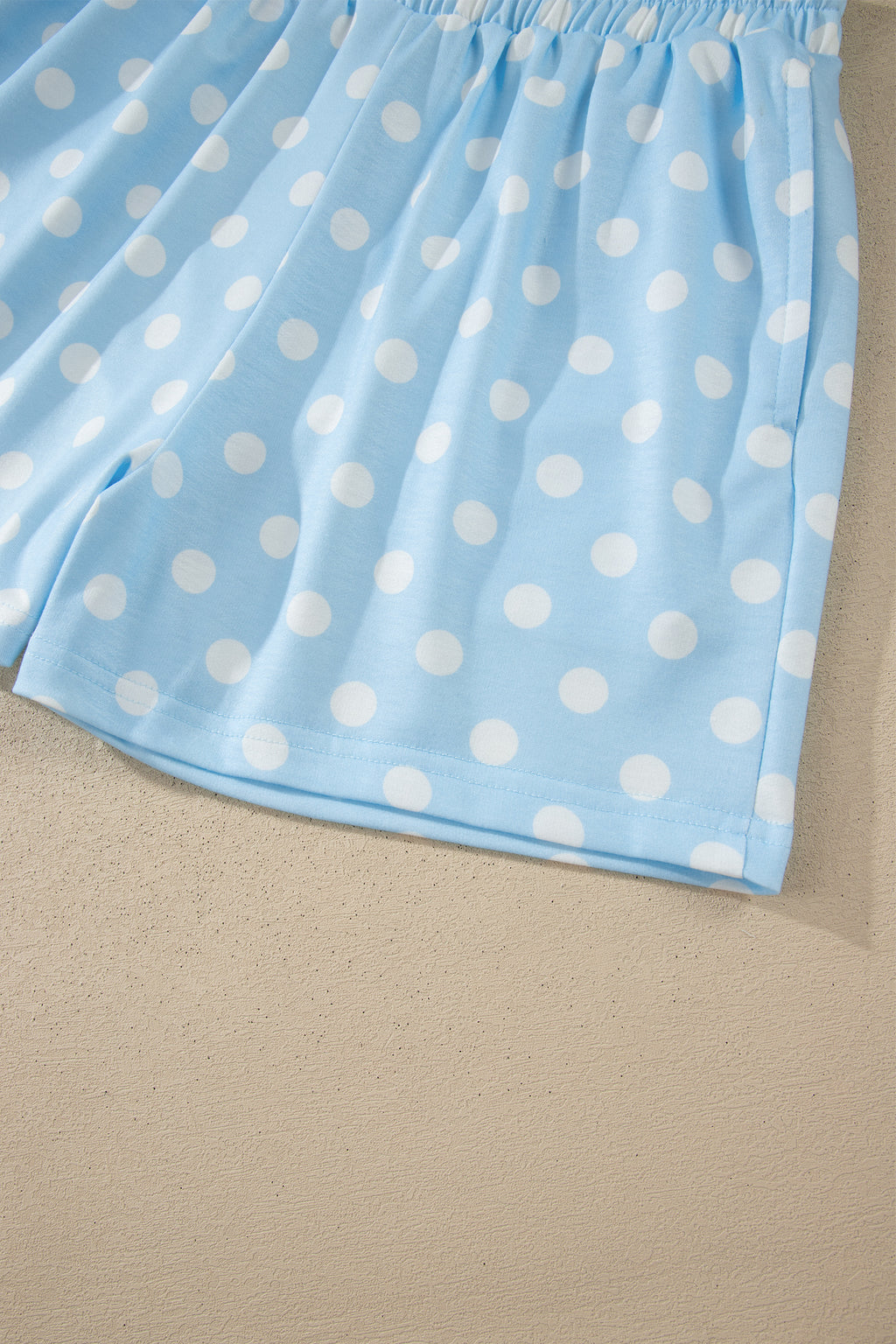 Polka Dot Mock Neck Short Set – Yellow, Pink, Sky Blue & Green