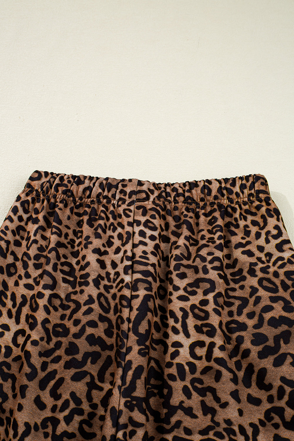 Coffee Leopard Print Contrast Trim Long Sleeve Top & Pants Set | UK 8–22