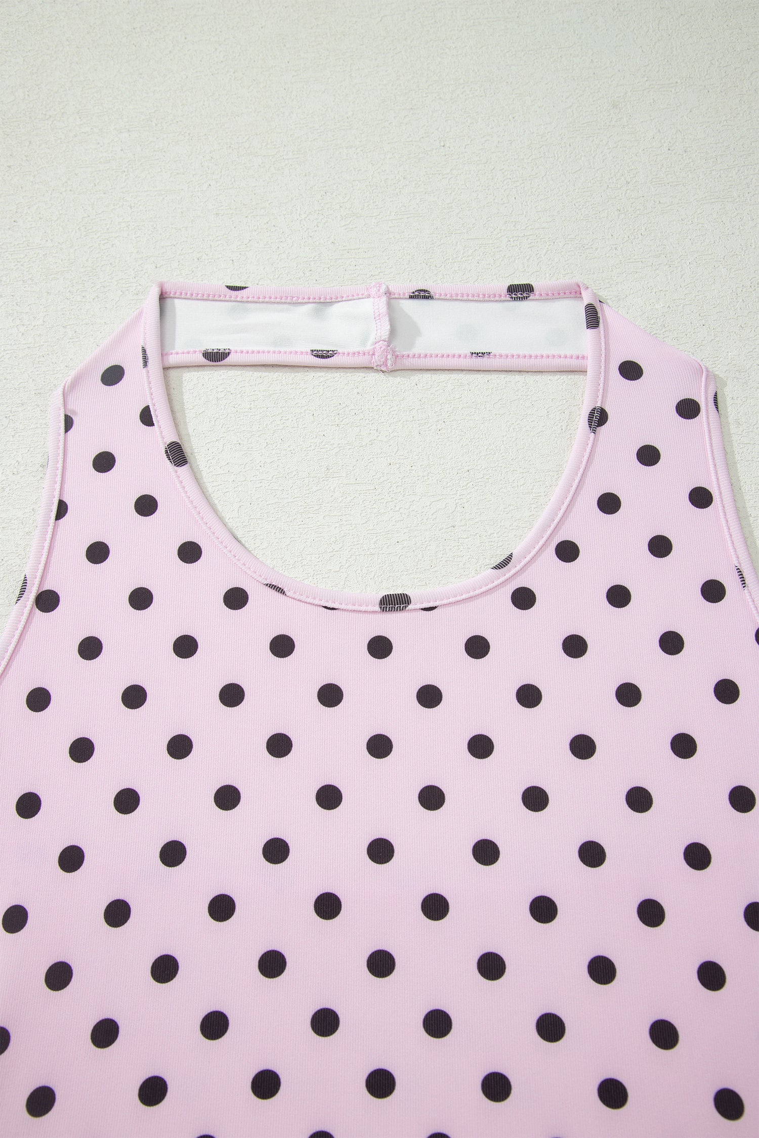 Polka Dot Halter Co-ord Short Set Drawstring Elastic Waist | Brown & Pink