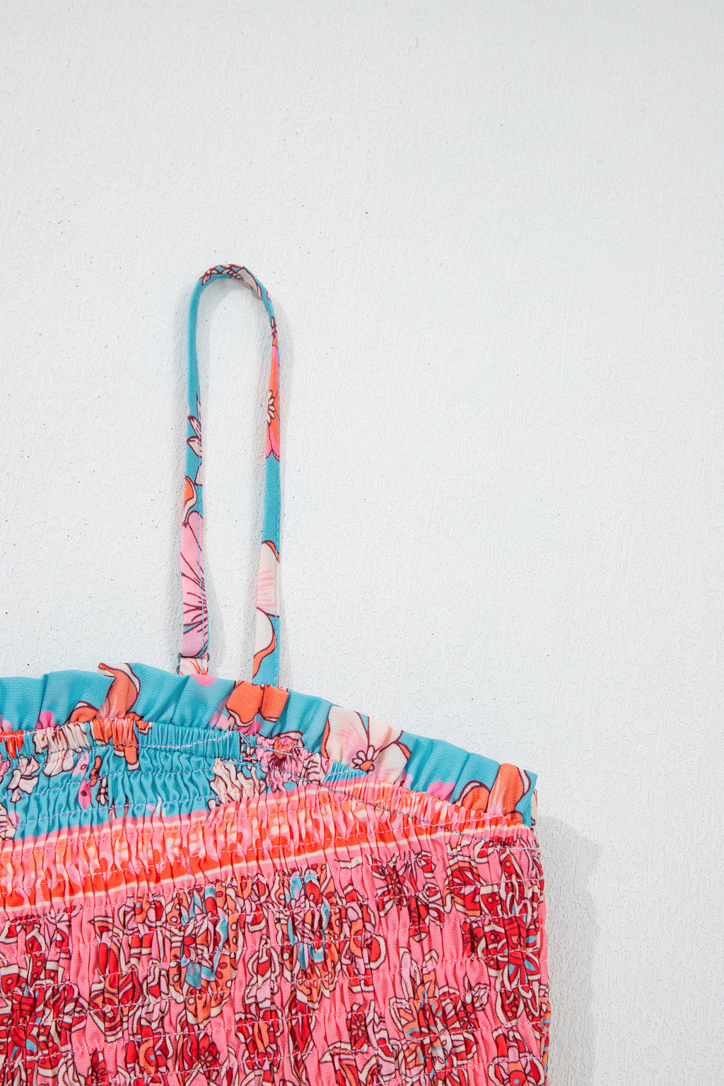Sky Blue Bohemian Ethnic Print Spaghetti Strap Vacation Maxi Dress S-XL