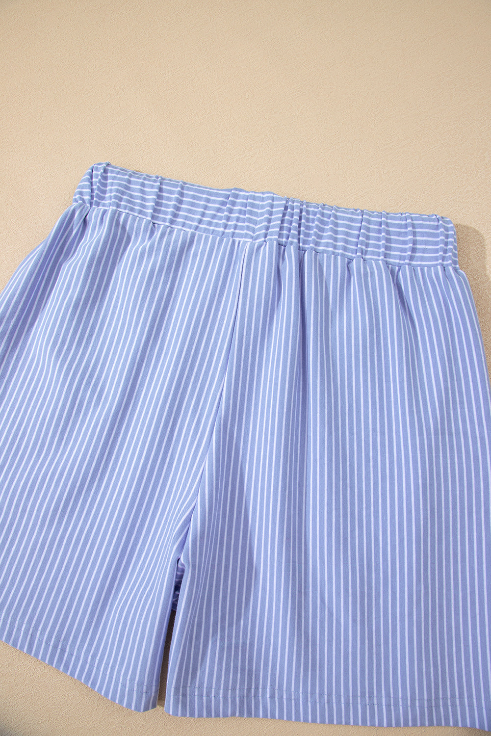 Shop Stripe Dolman Sleeve Polo Shirt and Drawstring Shorts Set Two Piece Co-ord at LivelyLooks