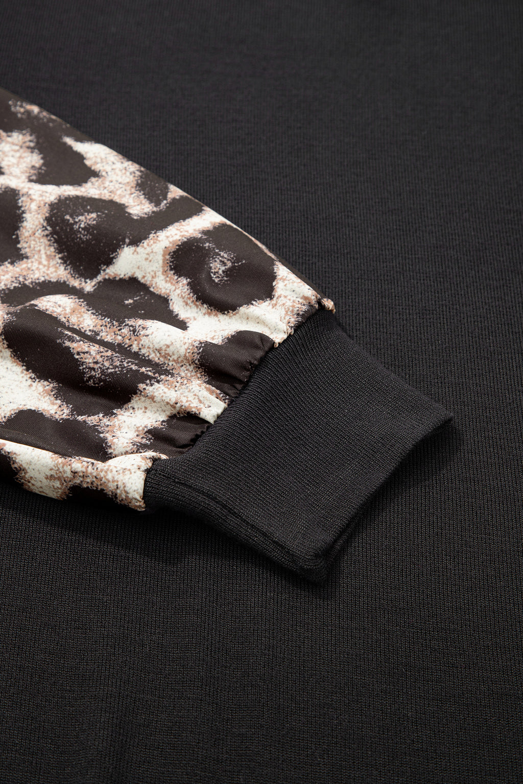 Women's Khaki & Apricot Leopard Patchwork Puff Sleeve Top S-XL at LivelyLooks