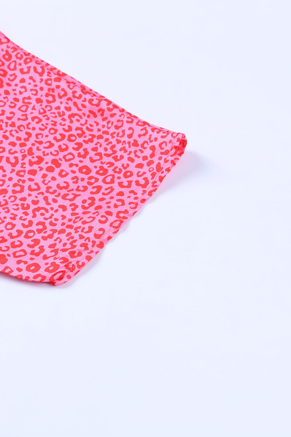 Shop Women's Leopard Print Oversized V-Neck Half Sleeve Top Blouse Pink Rose at LivelyLooks